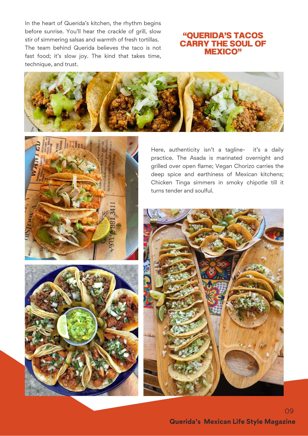 Querida Magazine — Monclovita la Bella, page 9 of 37. Where it begins. Charcoal, comal, and a mother's kitchen. Destination: Monclova, Coahuila, Mexico.