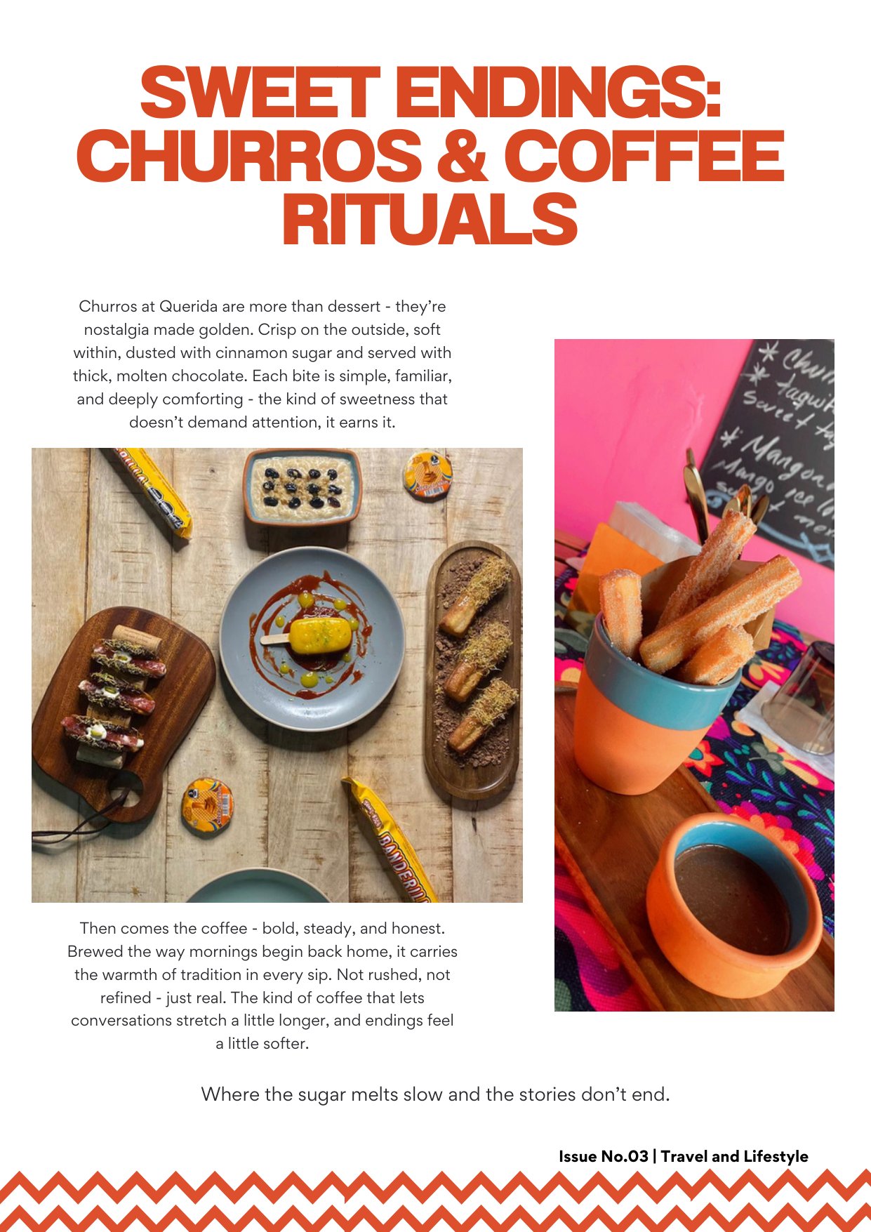 Querida Magazine — Monclovita la Bella, page 18 of 37. Where it begins. Charcoal, comal, and a mother's kitchen. Destination: Monclova, Coahuila, Mexico.