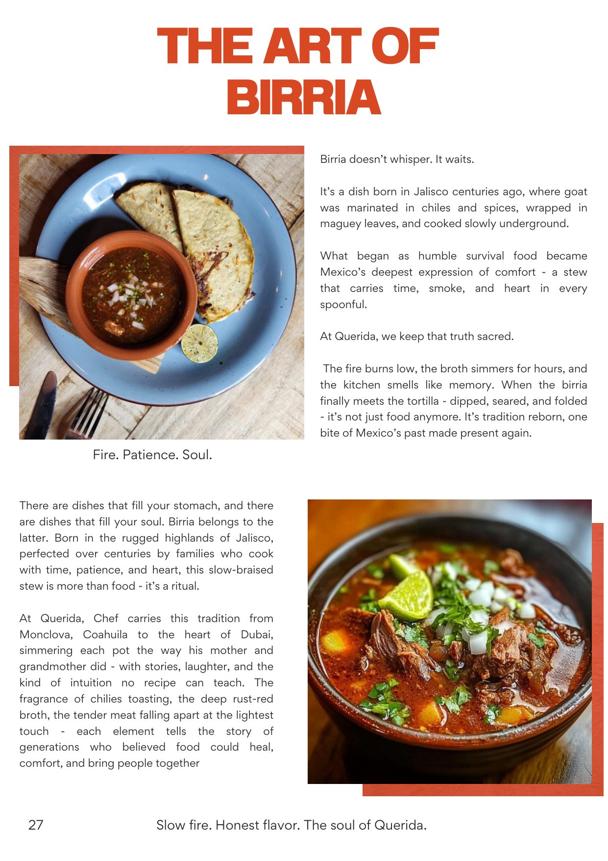 Querida Magazine — Monclovita la Bella, page 30 of 37. Where it begins. Charcoal, comal, and a mother's kitchen. Destination: Monclova, Coahuila, Mexico.