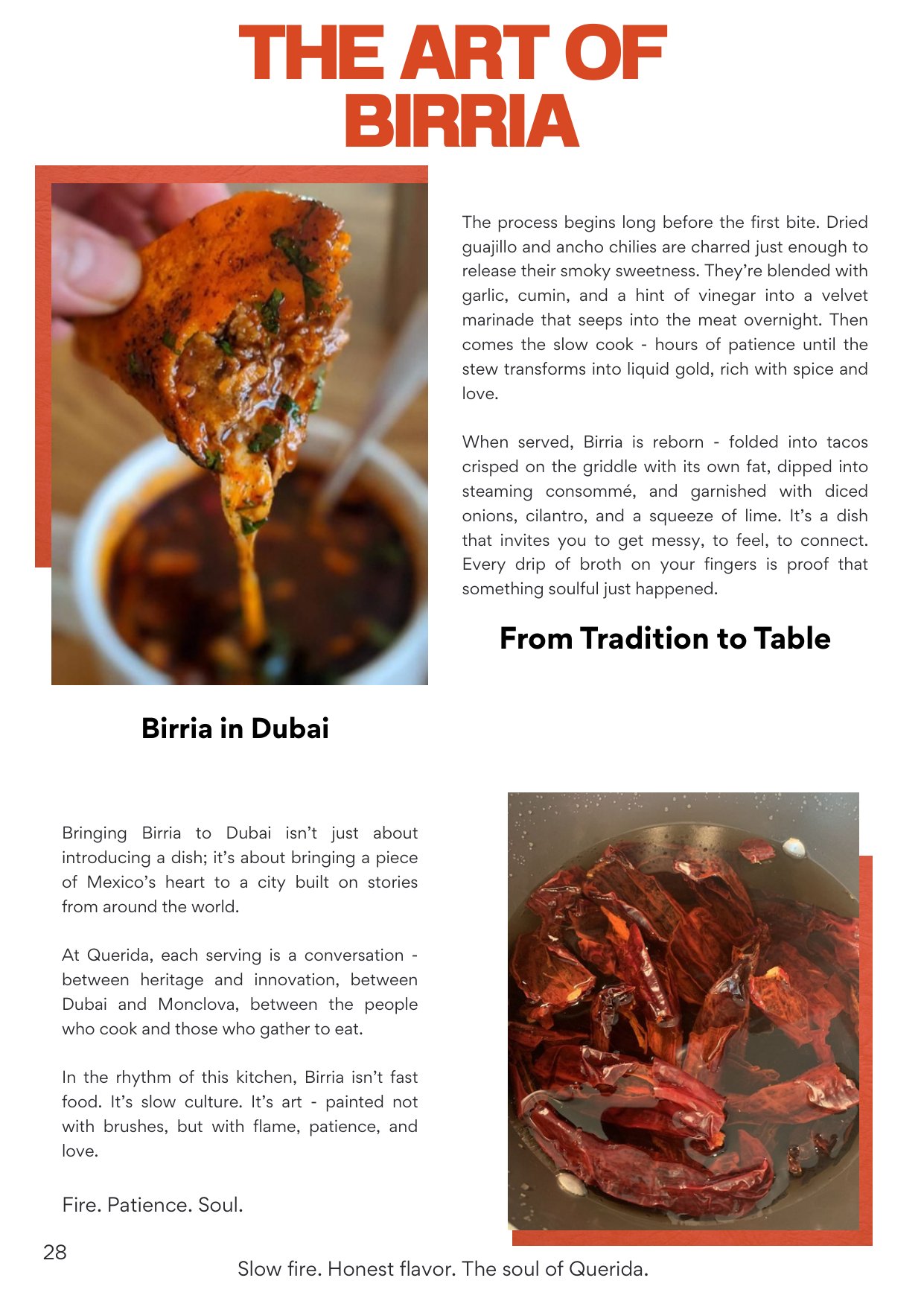 Querida Magazine — Monclovita la Bella, page 31 of 37. Where it begins. Charcoal, comal, and a mother's kitchen. Destination: Monclova, Coahuila, Mexico.