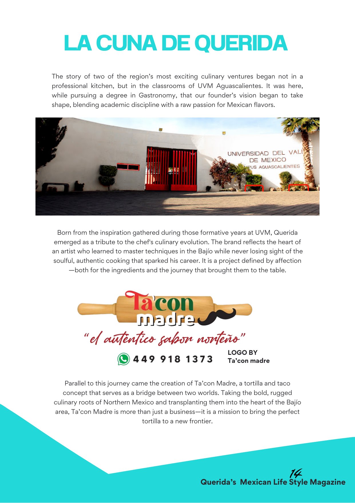 Querida Magazine — ¡Viva Aguascalientes!, page 14 of 36. Travel: Mexico to Dubai. Romantic Flavour. Destination: Aguascalientes, Mexico.
