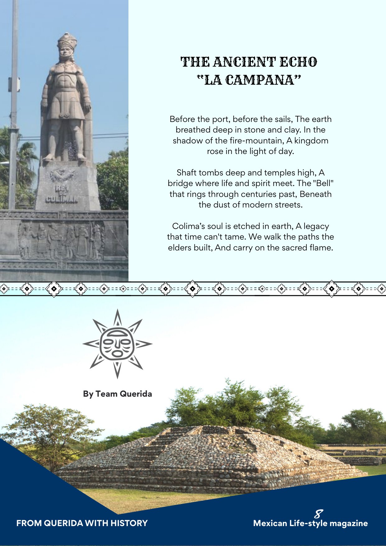 Querida Magazine — Manzanillo, Emerald of the Pacific, page 8 of 36. From the arid heart of Mexico to the salt-heavy air of the coast. Destination: Manzanillo, Colima, Mexico.