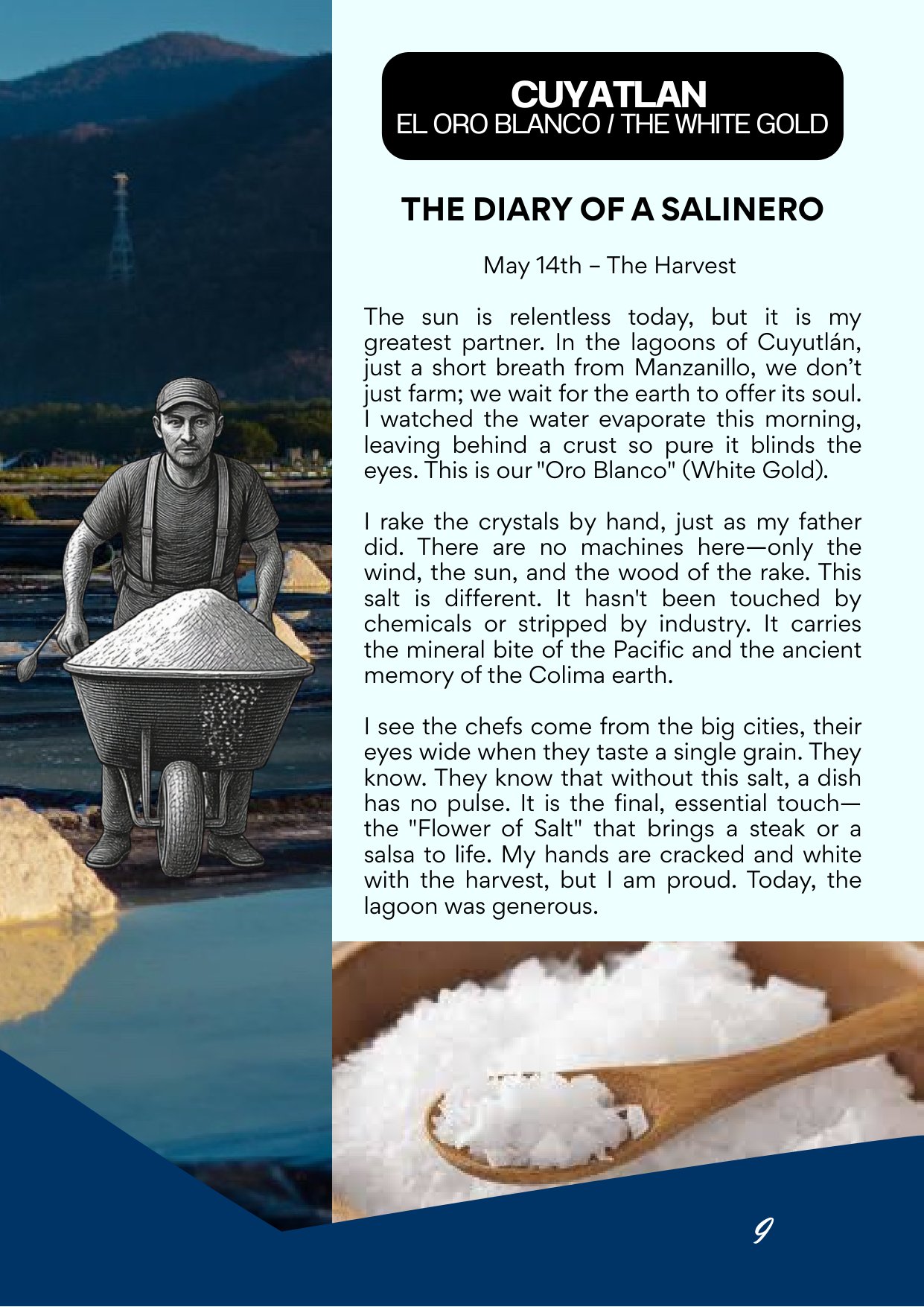 Querida Magazine — Manzanillo, Emerald of the Pacific, page 9 of 36. From the arid heart of Mexico to the salt-heavy air of the coast. Destination: Manzanillo, Colima, Mexico.